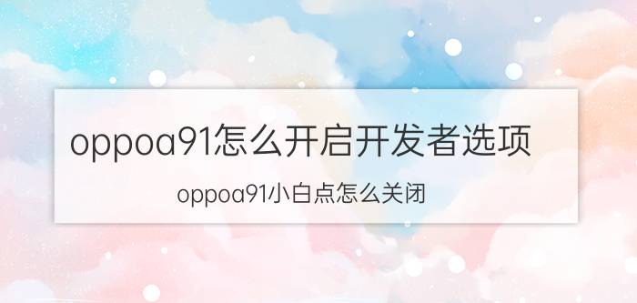 oppoa91怎么开启开发者选项 oppoa91小白点怎么关闭？